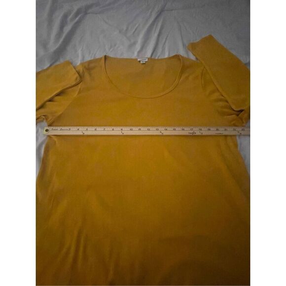 JCrew Scoop Neck Long Sleeve Blouse Cotton Mustard Yellow 2X - Picture 3 of 11